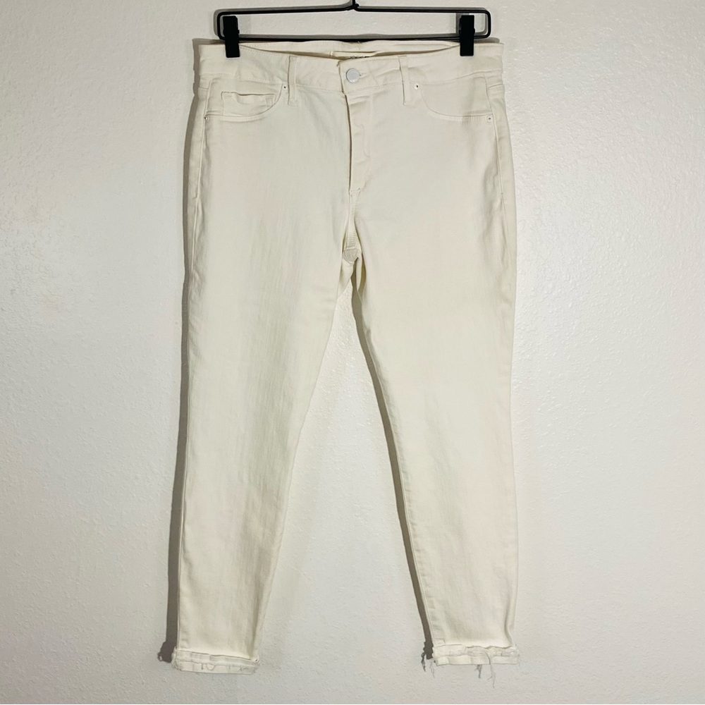 Joe’s White Skinny Crop Cuffed Jeans Size 30